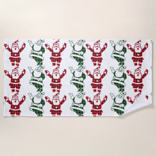 RETRO SANTA CLAUS CHRISTMAS Beach Towel Strandlaken