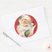 Retro Santa Claus groot Ronde Sticker (Envelop)
