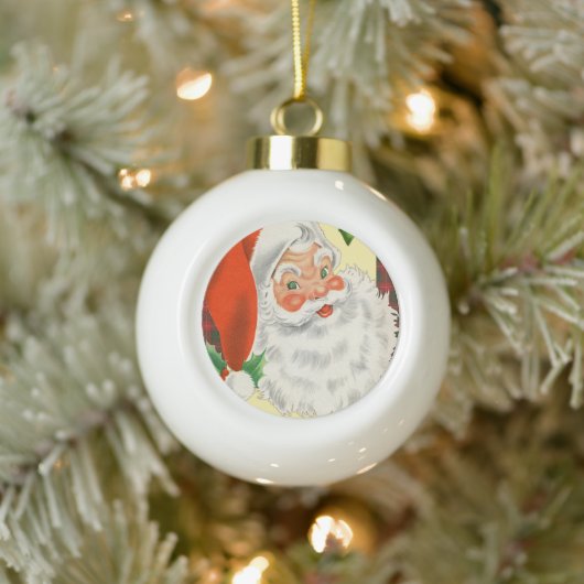 Retro Santa Claus  Keramische Bal Ornament (Boom)