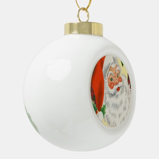 Retro Santa Claus  Keramische Bal Ornament (Links)