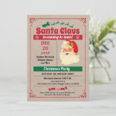 Retro Santa Claus kerstfeest  feestdag Kaart (Staand voorkant)