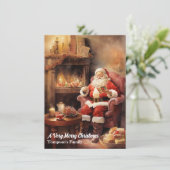  Retro Santa Claus kerstfeestdag Kaart (Staand voorkant)