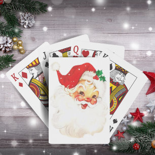 Retro Santa Claus Kerstmis 1950 Pokerkaarten