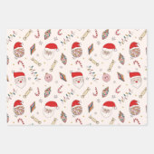 Retro Santa Claus Kerstmis Inpakpapier Vel (Voorkant 3)