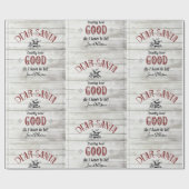 Retro Santa Claus Kerstmis Rustic Speciaal Cadeaupapier (Vlak)