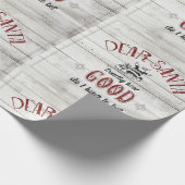 Retro Santa Claus Kerstmis Rustisch  hout Cadeaupapier (Hoek)