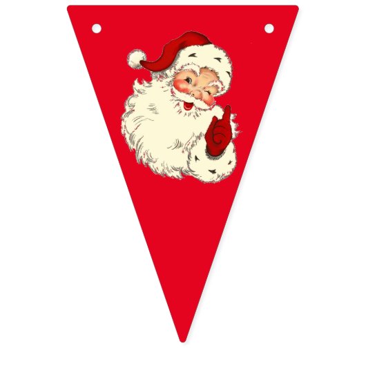 Retro Santa Claus Kerstmis Vlaggetjes (Derde vlag)