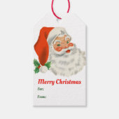 Retro Santa Claus Merry Kerstmis Cadeaulabel (Voorkant)