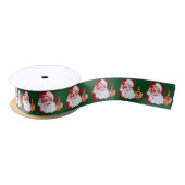 Retro Santa Claus met een kerstcadeautje Lint (Spoel)