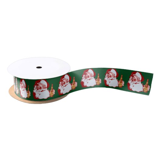 Retro Santa Claus met een kerstcadeautje Lint (Spoel)