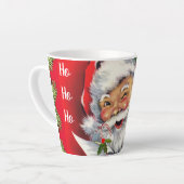  Retro Santa Claus met kerstboom Latte Mok (Linkerhoek)