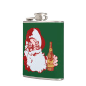 Retro Santa Claus met kerstmis Heupfles (Links)