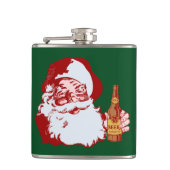 Retro Santa Claus met kerstmis Heupfles (Voorkant)