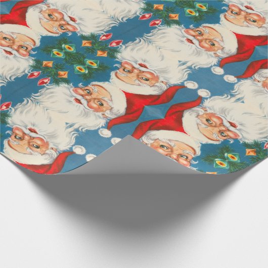Retro Santa Claus met sierpapier Cadeaupapier (Hoek)