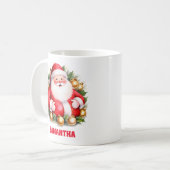 Retro Santa Claus Noël Enfants Chocolat Chaud Mug (Devant gauche)