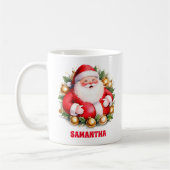 Retro Santa Claus Noël Enfants Chocolat Chaud Mug (Gauche)