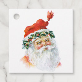 Retro  Santa Clause Kerstcadeau Tags Bedankjes Labels