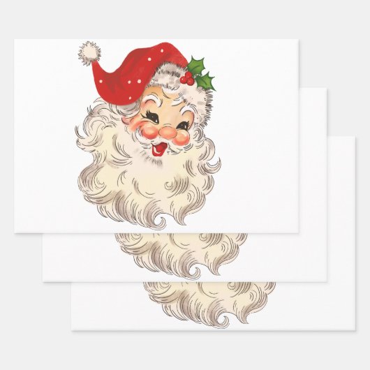  Retro Santa Clause kerstontkoppeling Inpakpapier Vel (Set)