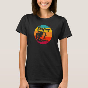 Retro Santa Cruz Beer Surfred Summer Beach T-shirt