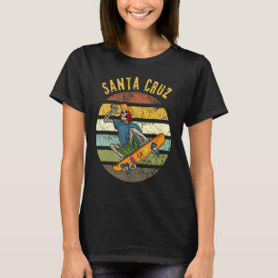 Retro Santa Cruz California Skelton Skatebo T-shirt