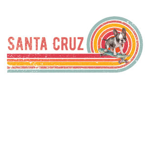 Retro Santa Cruz Skateboarding Franse Bulldog T-shirt