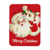 Retro Santa en Rudolf Kerstmis 1950 Magneet (Verticaal)