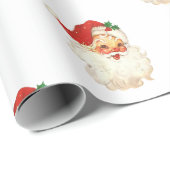 Retro Santa face kerstinpakpapier Cadeaupapier (Rol Hoek)