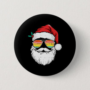 Retro Santa Face Zonnebril Kerst Xmas Mannen Vrouw Ronde Button 5,7 Cm