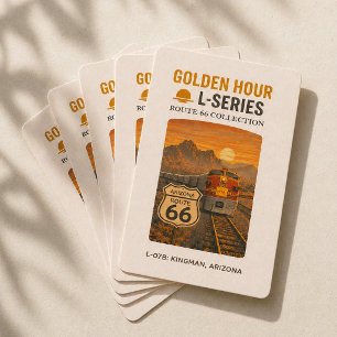 Retro Santa Fe Route 66 Trein Kingman Kunst Pokerkaarten