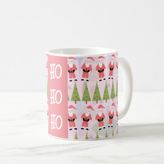 Retro Santa Fun Holiday Pattern Retro Koffiemok (Voorkant rechts)