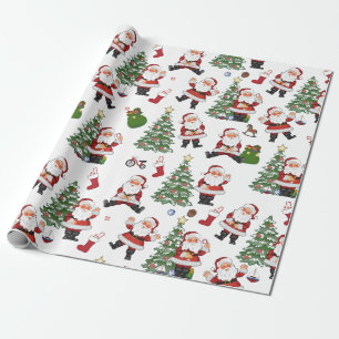 Retro Santa Gift Wrap Cadeaupapier
