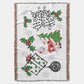 Retro Santa Ho Ho Ho Kerstfeestdag Throw Deken (Voorkant Verticaal)