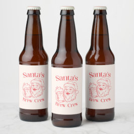 Retro Santa Holiday Bier Etiket