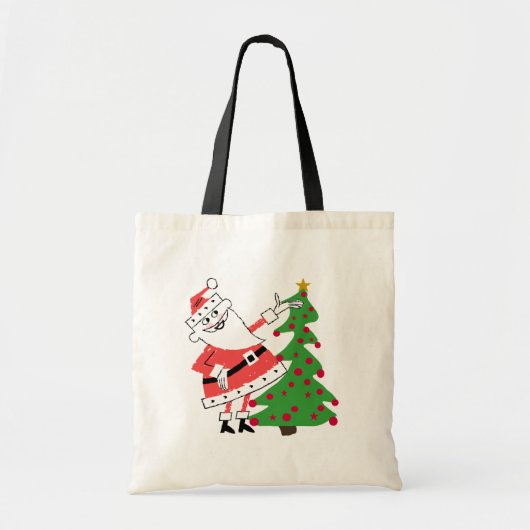 Retro Santa Holiday-overhemden en cadeautjes Tote Bag (Voorkant)