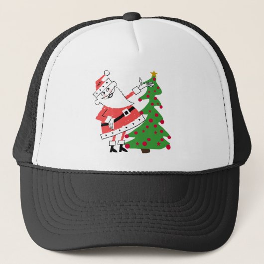 Retro Santa Holiday-overhemden en cadeautjes Trucker Pet (Voorkant)