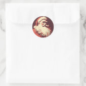 Retro Santa  Illustratie Ronde Sticker (Tas)