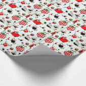 RETRO SANTA IN EEN BALLOON WRAPPINGPAPIER CADEAUPAPIER (Hoek)