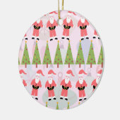 Retro Santa Keramisch Ornament (Links)