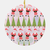 Retro Santa Keramisch Ornament (Achterkant)