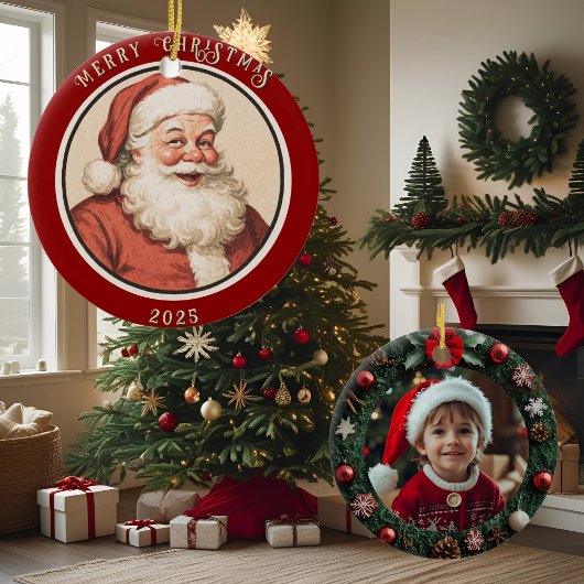  Retro Santa Keramisch Ornament