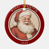  Retro Santa Keramisch Ornament (Voorkant)