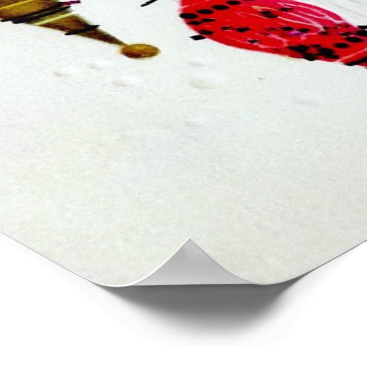 retro Santa Kerstfeestdag poster (Hoek)