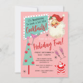 Retro Santa Kerstmis Cocktail Party Kaart (Voorkant)