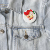 Retro Santa Kerstmis Kerstmis Badge Pin Button (In situ)