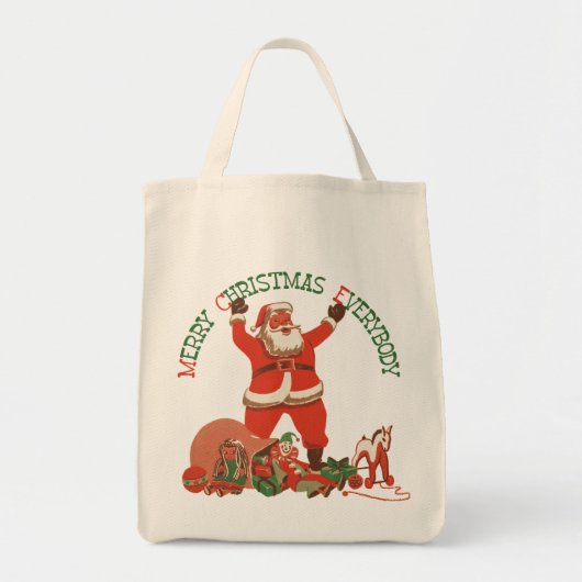 Retro Santa Kersttas Tote Bag (Voorkant)