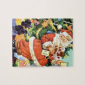 Retro Santa, Koekjes en Melk, en Dansende Poodle Legpuzzel (Horizontaal)