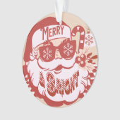 Rétro Santa Merry Bright Noël Rose Rouge (devant)