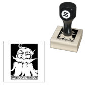 RETRO SANTA MERRY CHRISTMAS RUBBER STAMP 	RUBBERSTEMPEL (Gestempeld)