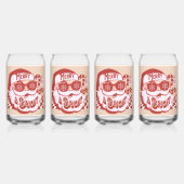 Retro Santa Merry en Bright Groovy Blikvorm Glas (Voorkant)