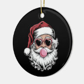 Retro Santa met bril blaast bubbel kerst Keramisch Ornament (Links)